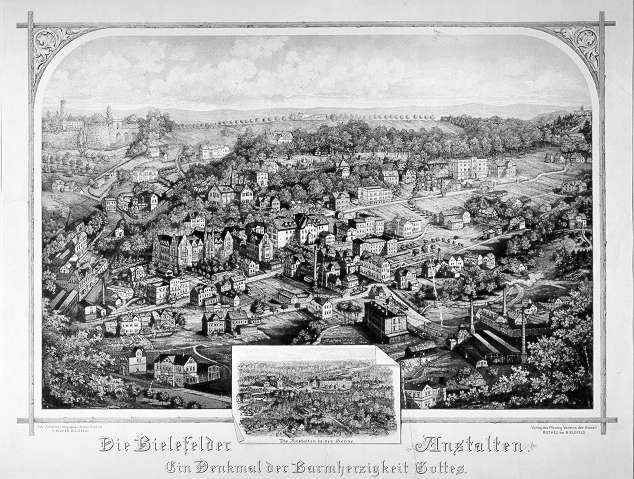 Ansicht der Anstalt Bethel, 1885