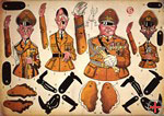 Cut-out sheet with caricatures of Hitler, Gring, Goebbels and Ribbentrop, after 1945, DHM