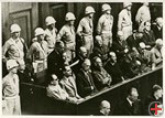 The dock of the Nuremberg Trials, The accused Erich Raeder is speaking. Nuremberg, September 1946, DHM