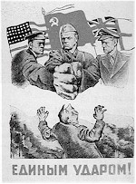 Sowjetische Propagandapostkarte fr die Anti-Hitler-Koalition