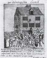 Sturm auf die Bäckerhäuser in Nürnberg, um 1795