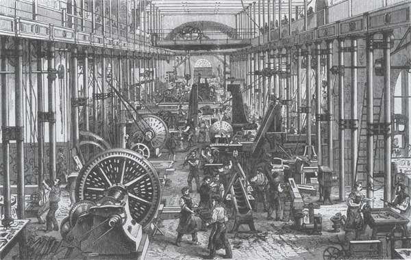 Maschinensaal der Firma Richard Hartmann, um 1868