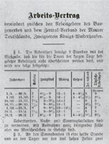 Arbeits-Vertrag zwischen den Arbeitgebern des Baugewerbes
                und dem Zentral-Verband der Maurer, 1907