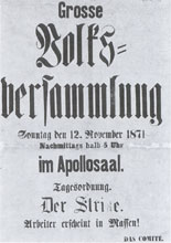 Aufruf zur 'Grossen Volksversammlung', Chemnitz 1871