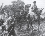 Jugendliche Arbeiter bedrohen eine Militärpatrouille, 1889
