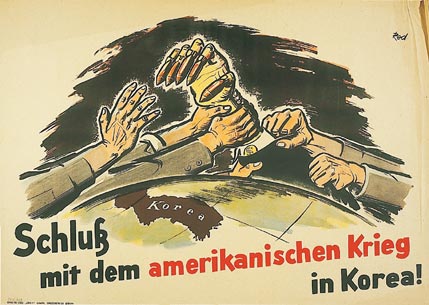 vergrößertes Plakat Schluß mit dem amerikanischen Krieg in Korea
