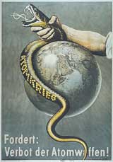 Plakat Fordert: Verbot der Atomwaffen