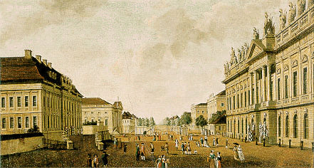 Carl 
        Traugott Fechheim (1748-1819), 
        Platz am Zeughaus mit Blick 
        in die Straße Unter 
        den Linden, 1786, Öl/Lw.
