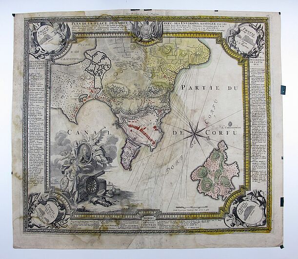 Plan de la Place de Corfu avec ses Environs, um 1716 (Inv.Nr. D 52/2478) © DHM