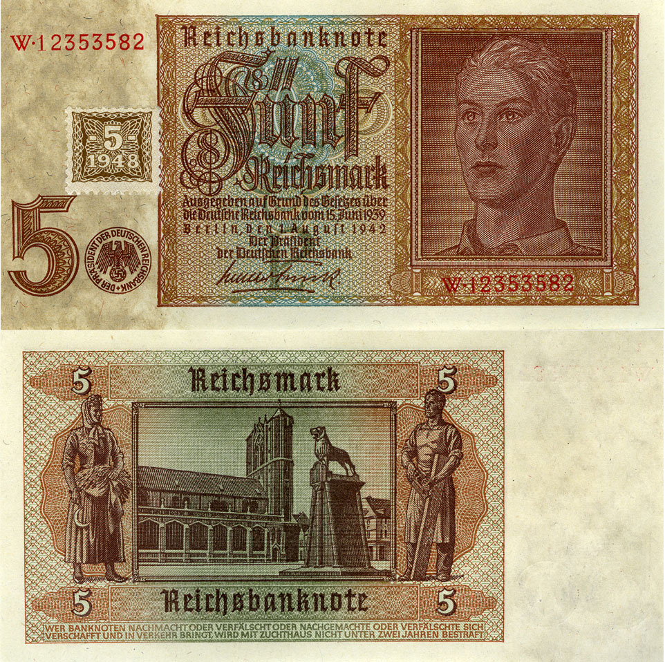 „Tapeten-Mark“, Kupon 1948 auf 5 Reichsmark, 1942 © DHM