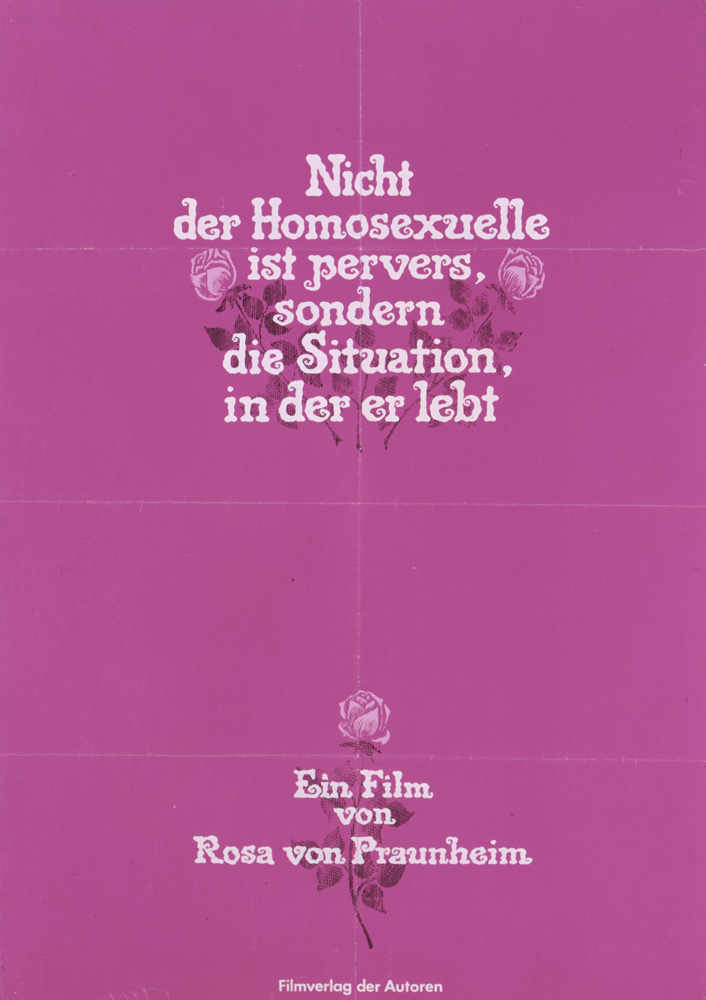 Plakat zu einem Film von Rosa von Praunheim über homosexuelle Lebensformen, 1971 © DHM