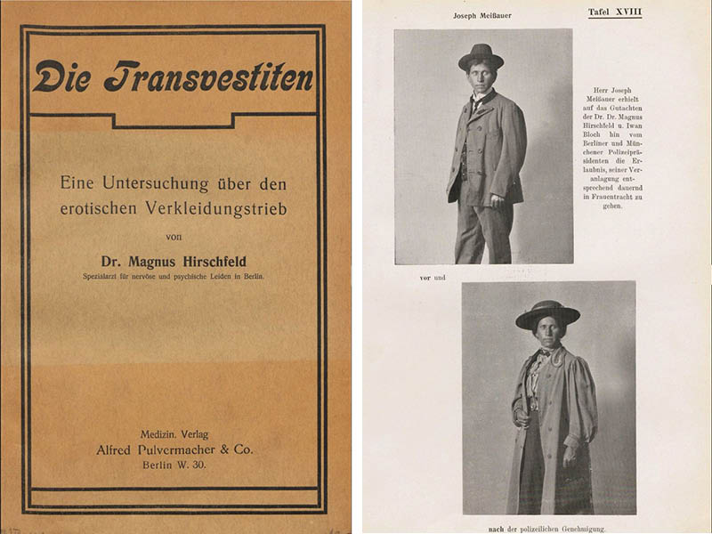Die Transvestiten, Magnus Hirschfeld und Max Tilke, 1910, 1912 © UB der HU zu Berlin, Historische Sammlungen: Kg 85456:1-2:F8