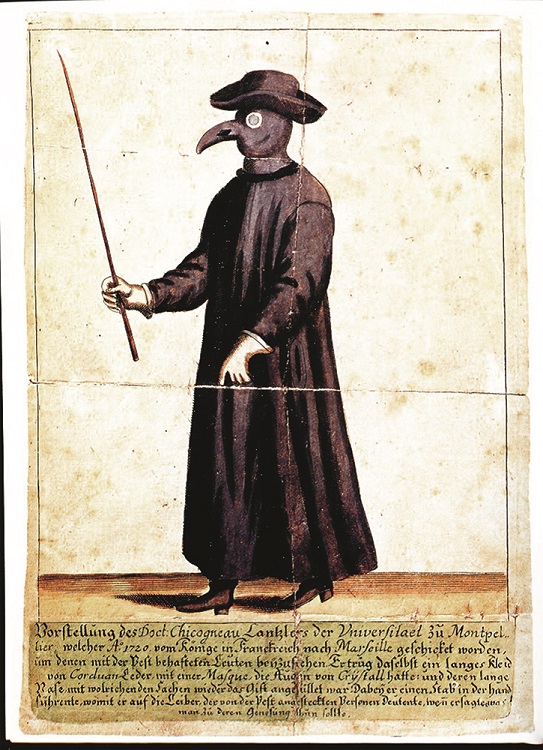 Depiction of Doctor Chicogneau as a plague doctor in Marseille, 1720 © Germanisches Nationalmuseum