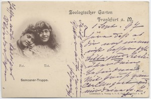 Tai Taupa’u und Fai Atanoa, Postkarte mit einem Motiv des dänischen Fotografen Even Neuhaus, 1896, PK 2016/565 © DHM