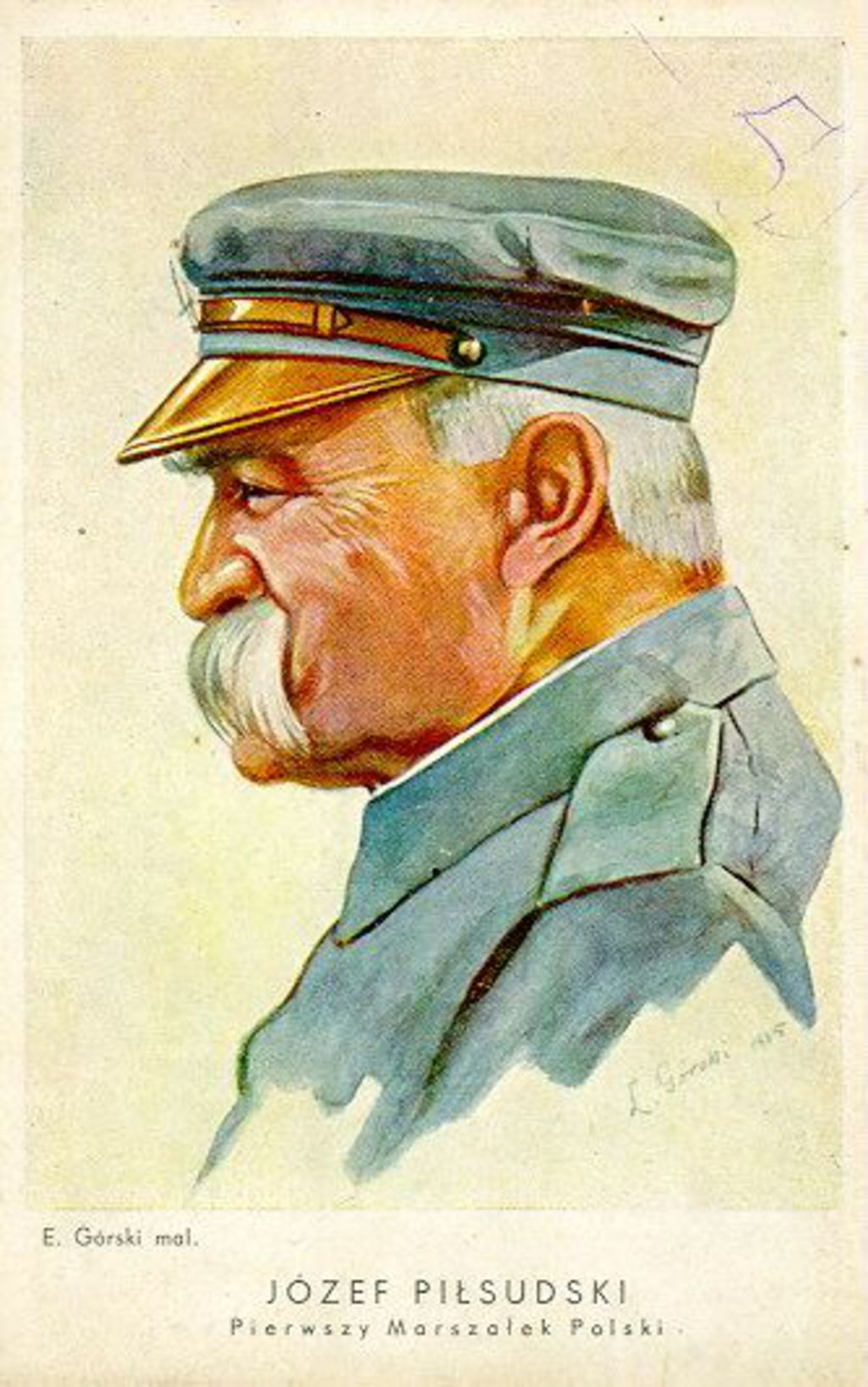 Postkarte: Jozef Pilsudski, um 1930