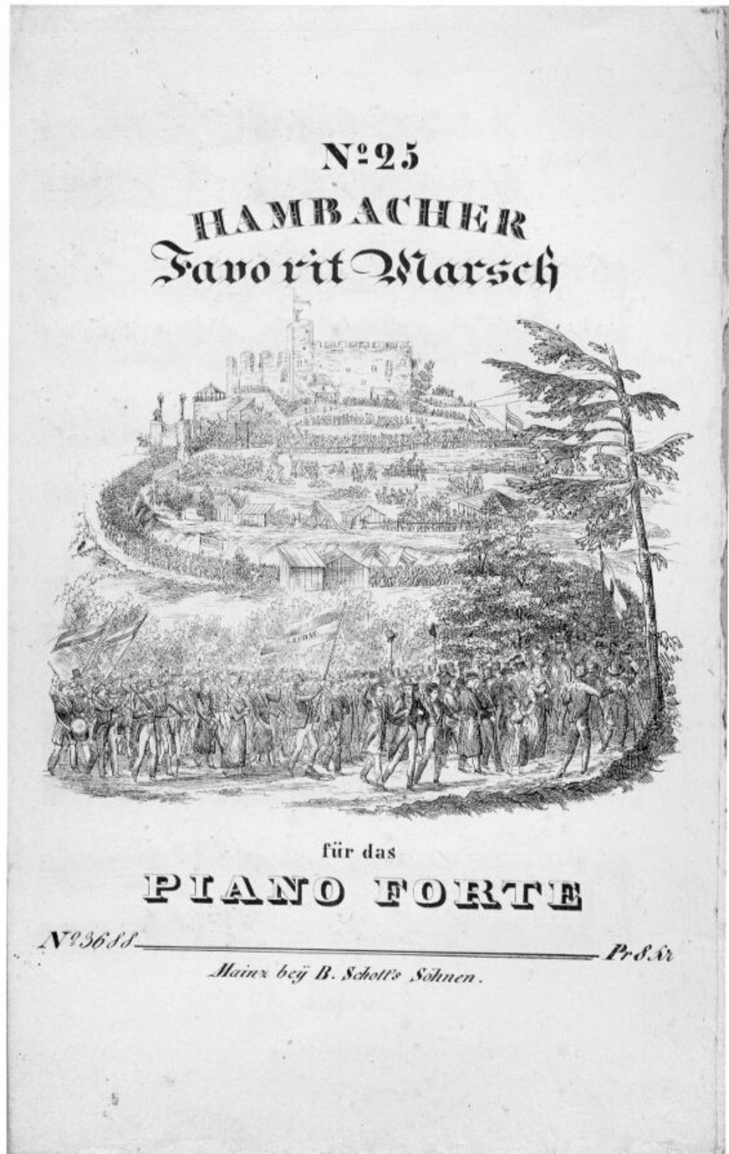Notenschrift: "Hambacher Favorit Marsch", 1832