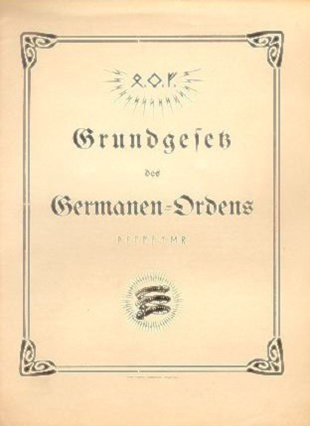 Exponat: Broschüre: Grundgesetz des Germanen-Ordens, um 1912