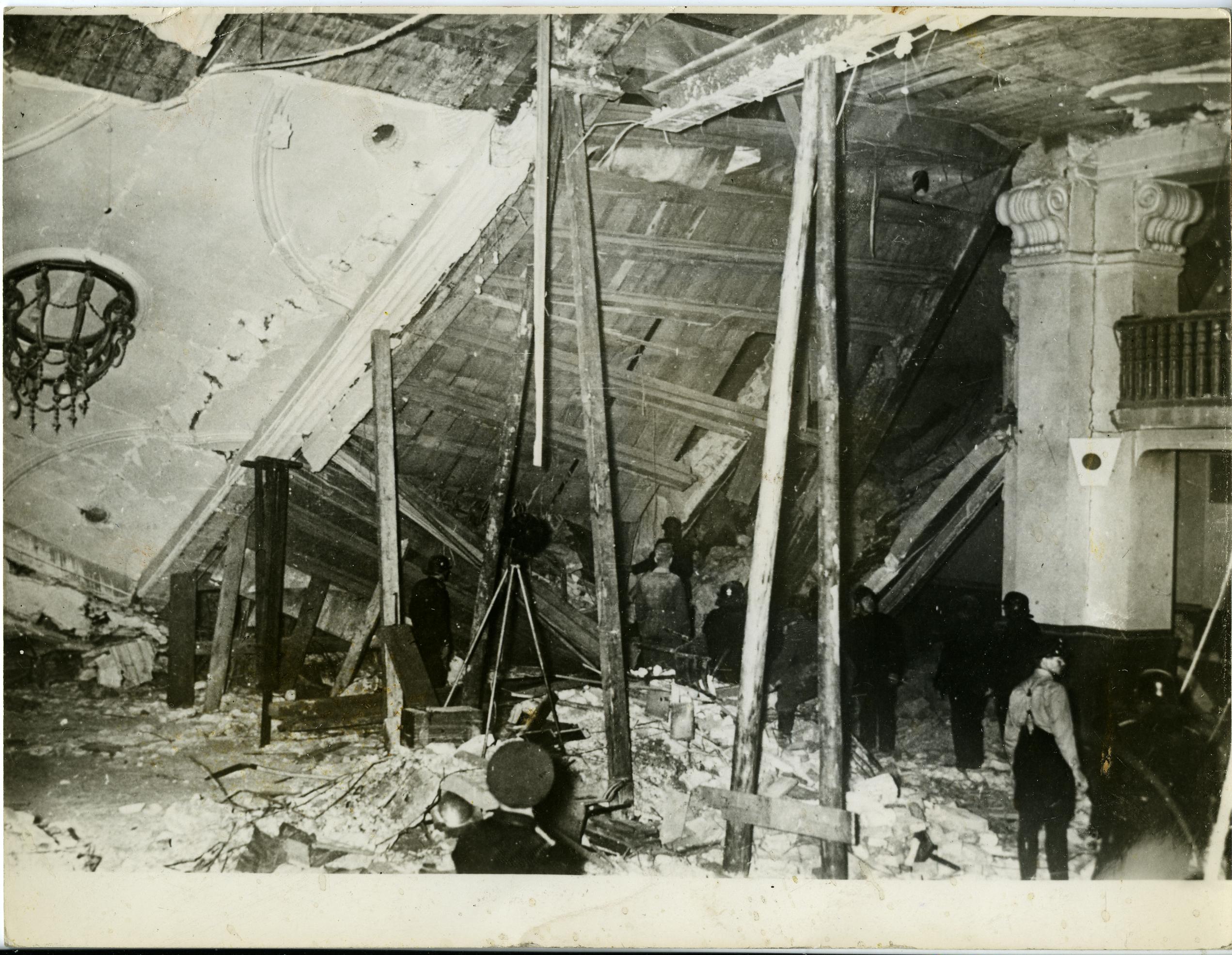 Foto: Der Bürgerbräukeller in München nach dem Sprengstoffanschlag von Georg Elser