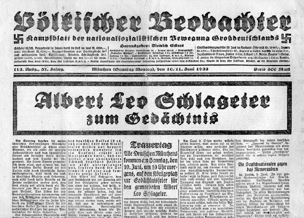 Exponat: Zeitung: "Völkischer Beobachter", 1923
