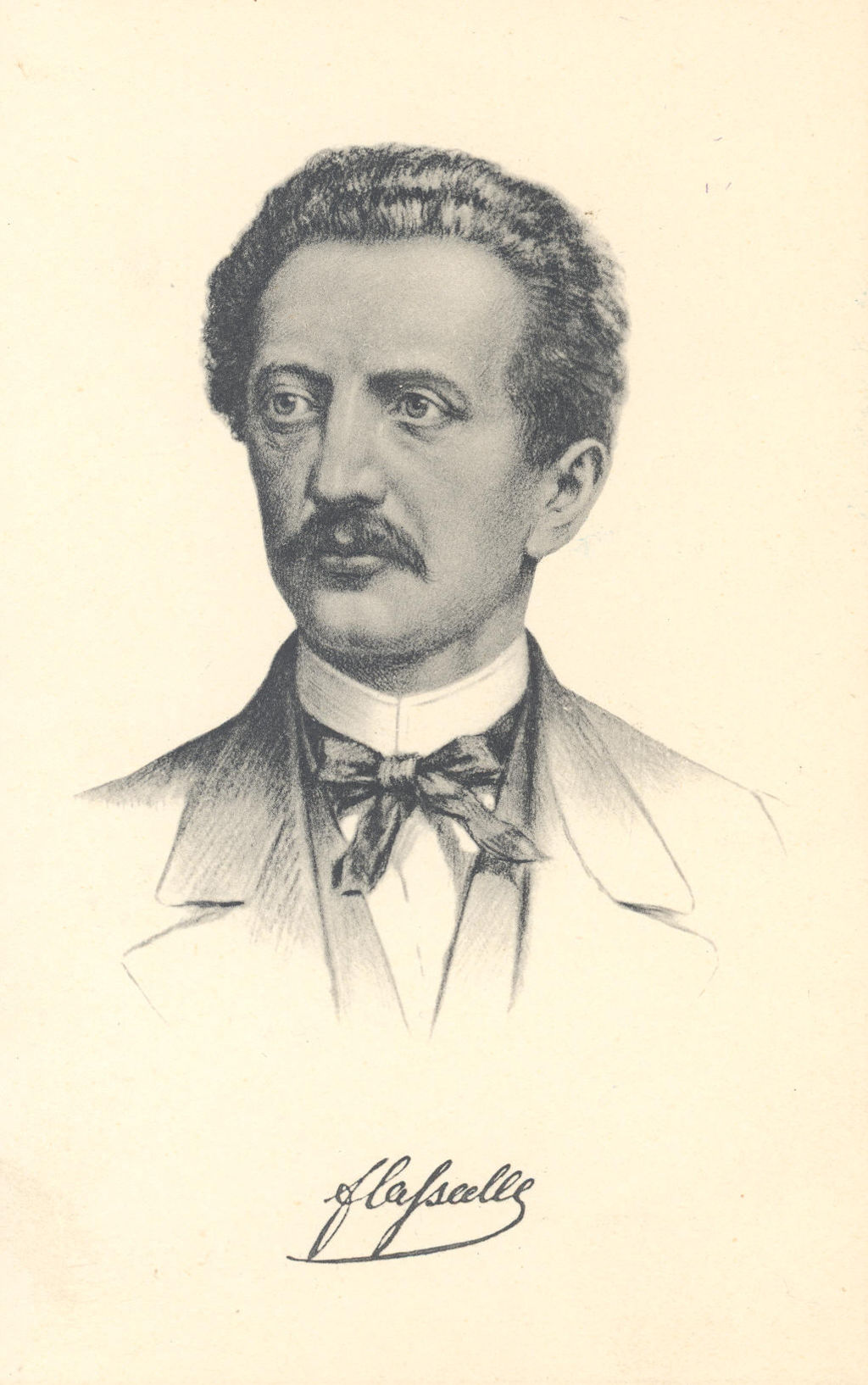 Gedenkpostkarte: Ferdinand Lassalle, vor 1864