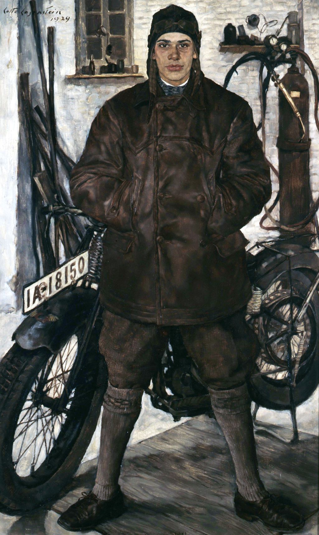 Gemälde: Lotte Laserstein, "Am Motorrad", 1929