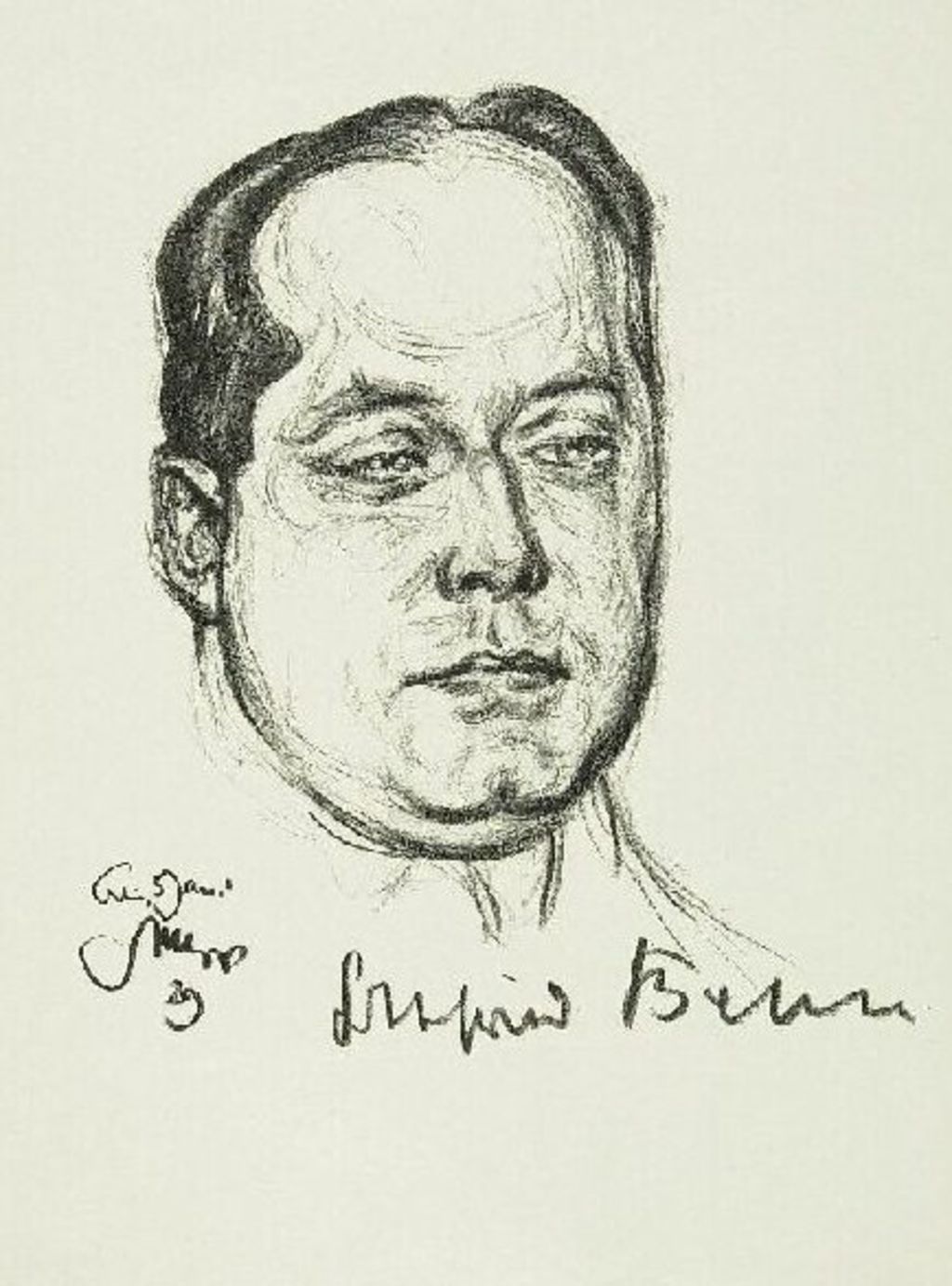 Zeichnung: Gottfried Benn, 1929