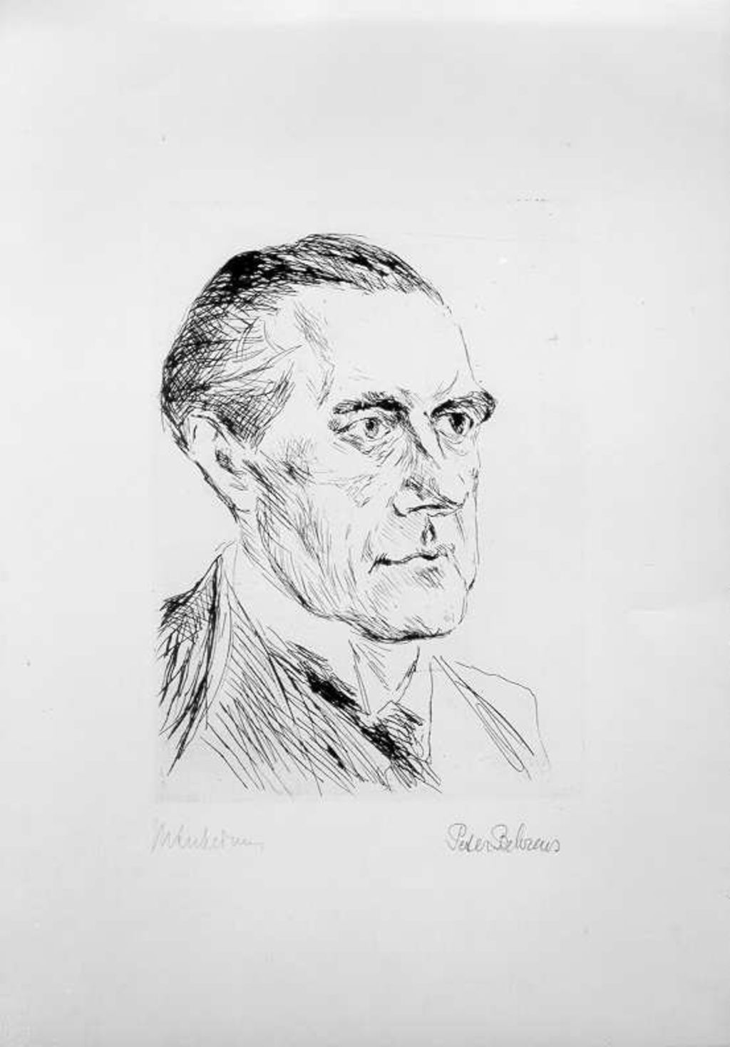 Grafik: Max Liebermann "Porträt des Peter Behrens", 1900/1933