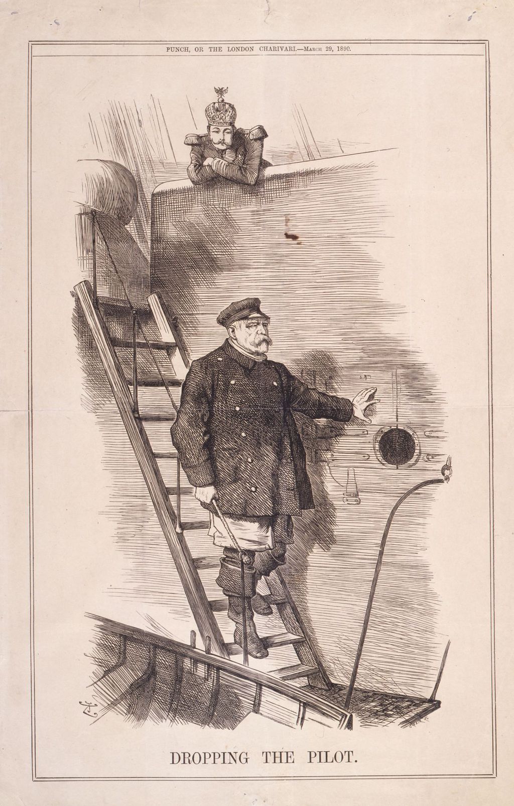 Grafik: "Dropping the pilot", 1890