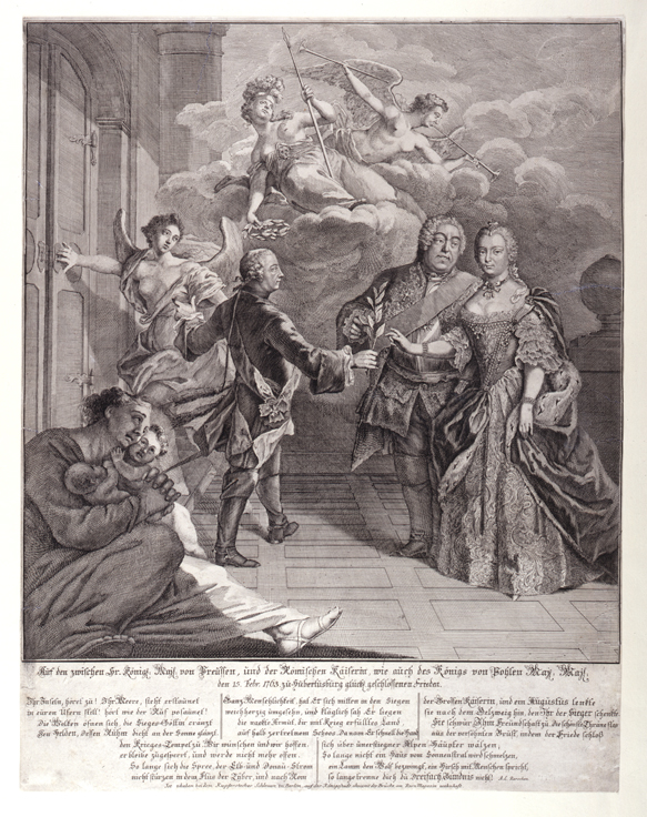 Grafik: Friede zu Hubertusburg am 15. Februar 1763