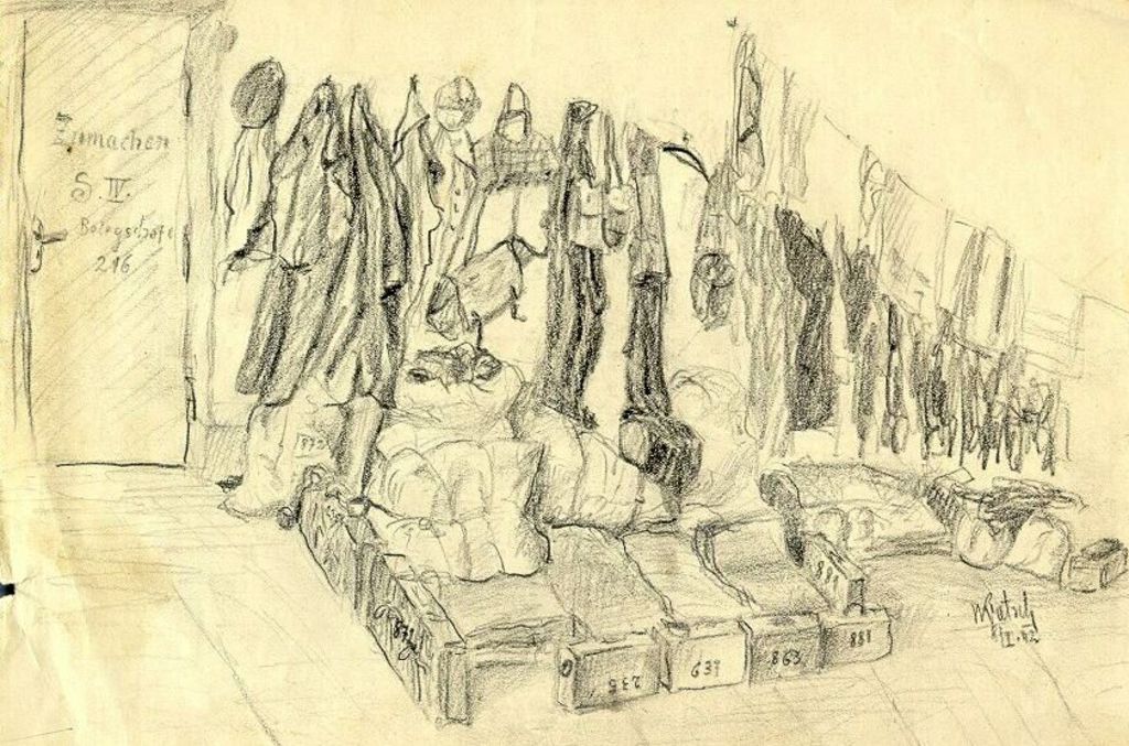 Exponat: Zeichnung: Bleistiftzeichnung aus Theresienstadt, 1942