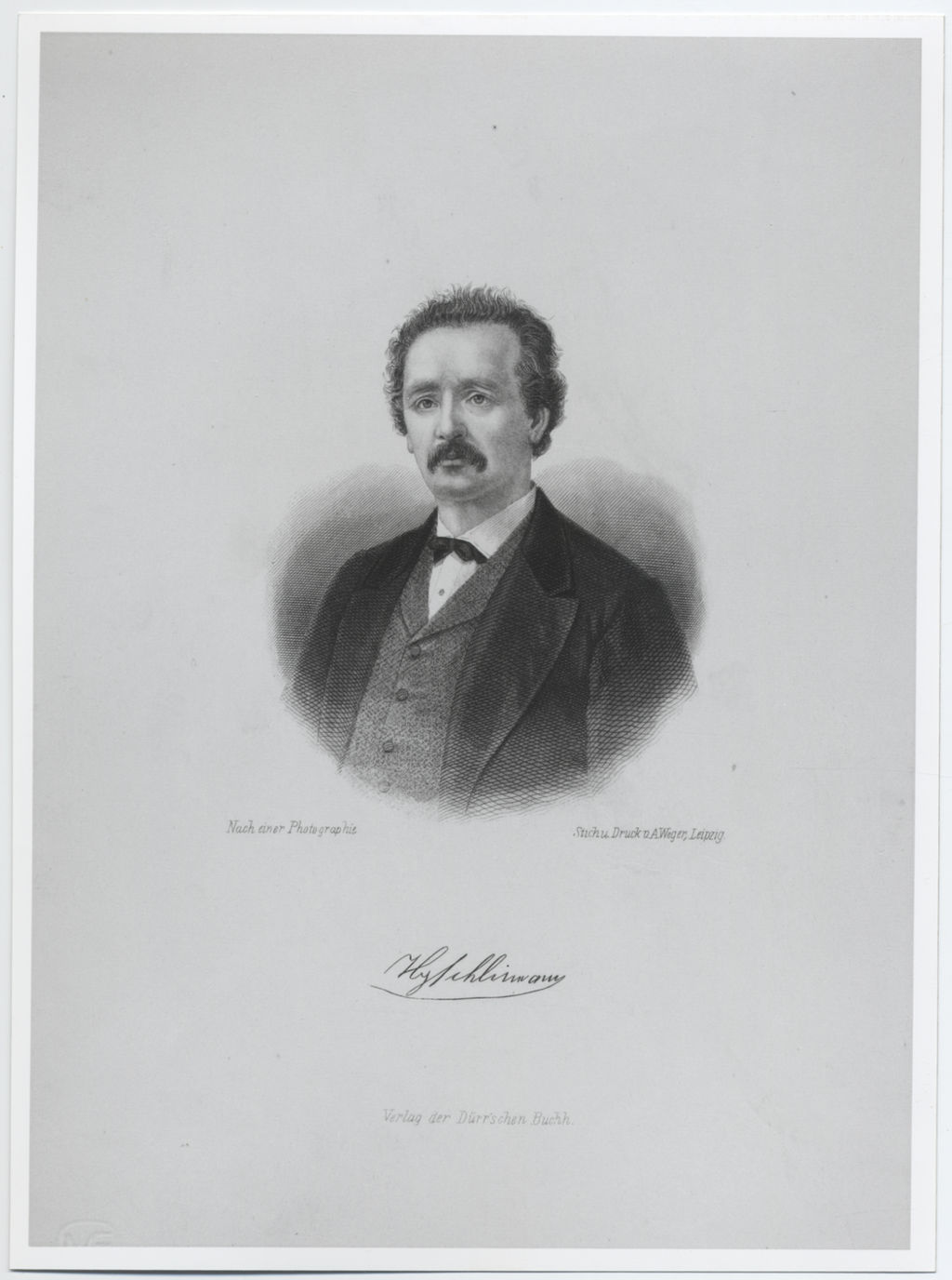 Grafik: Heinrich Schliemann, um 1880
