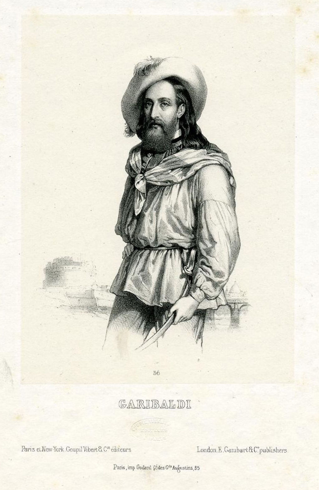 Exponat: Grafik: Giuseppe Garibaldi, um 1848