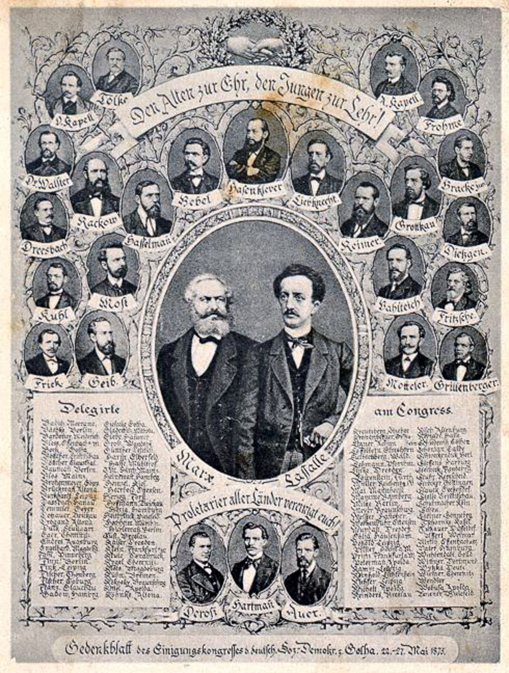 Exponat: Postkarte: Zur Erinnerung an den Gothaer Kongress, 1875