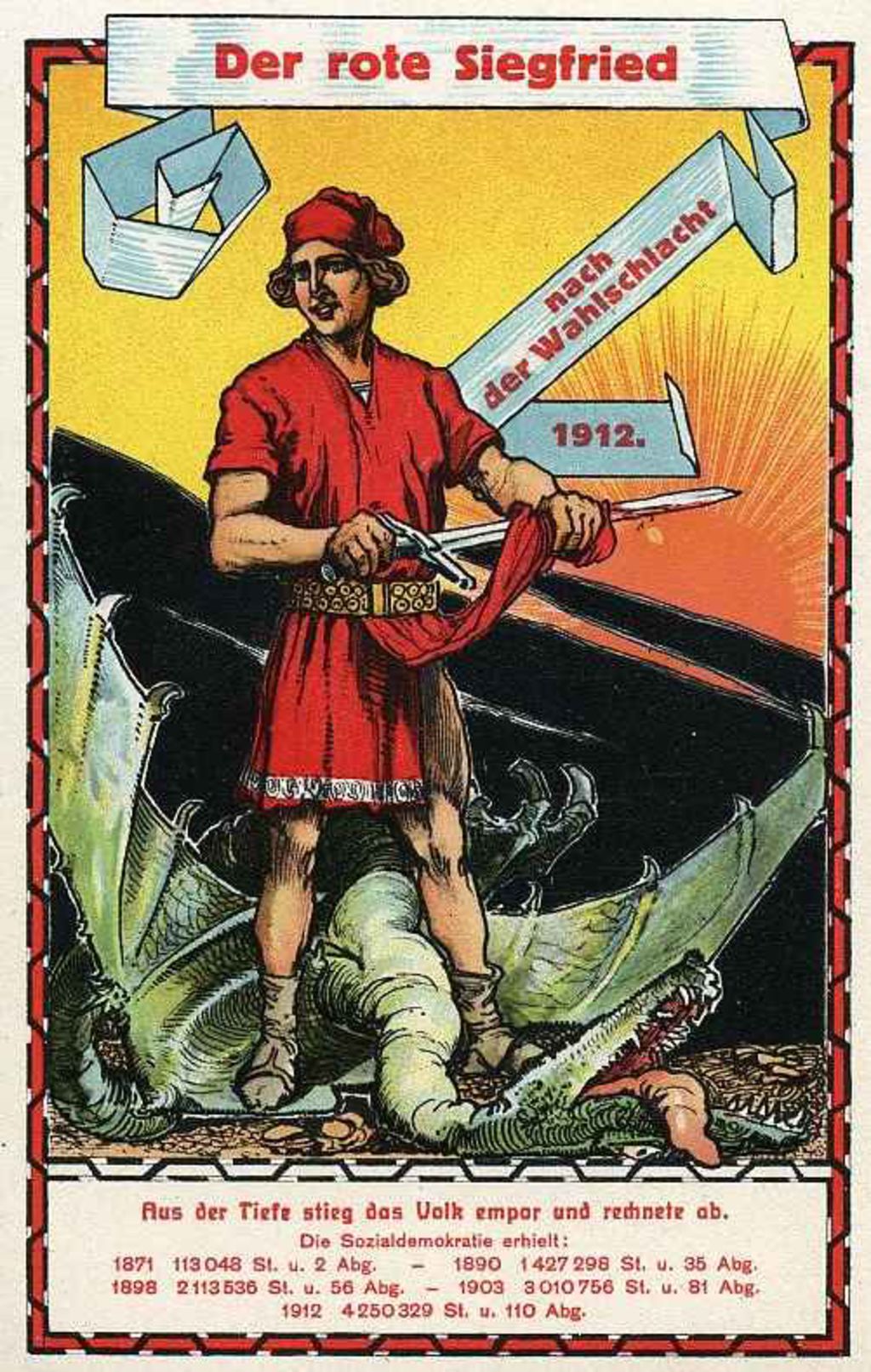 Exponat: Postkarte: Wahlpostkarte der SPD, 1912
