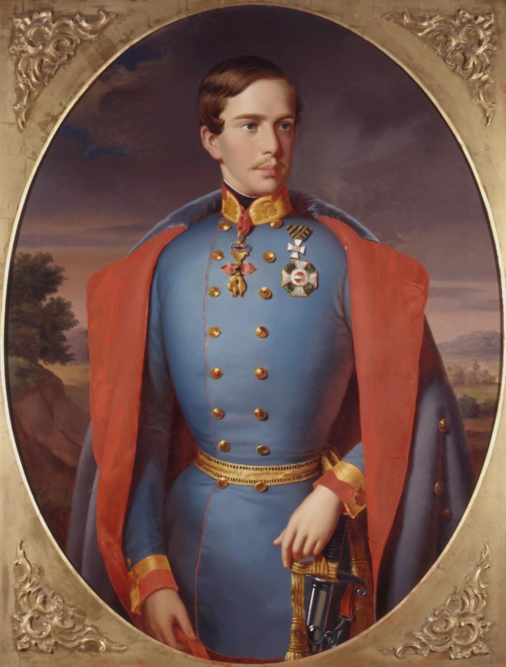 Gemälde: "Franz Joseph I., Kaiser von Österreich ", um 1850