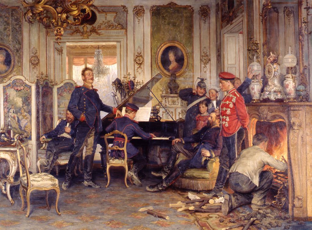 Gemälde: Im Etappenquartier vor Paris 1871