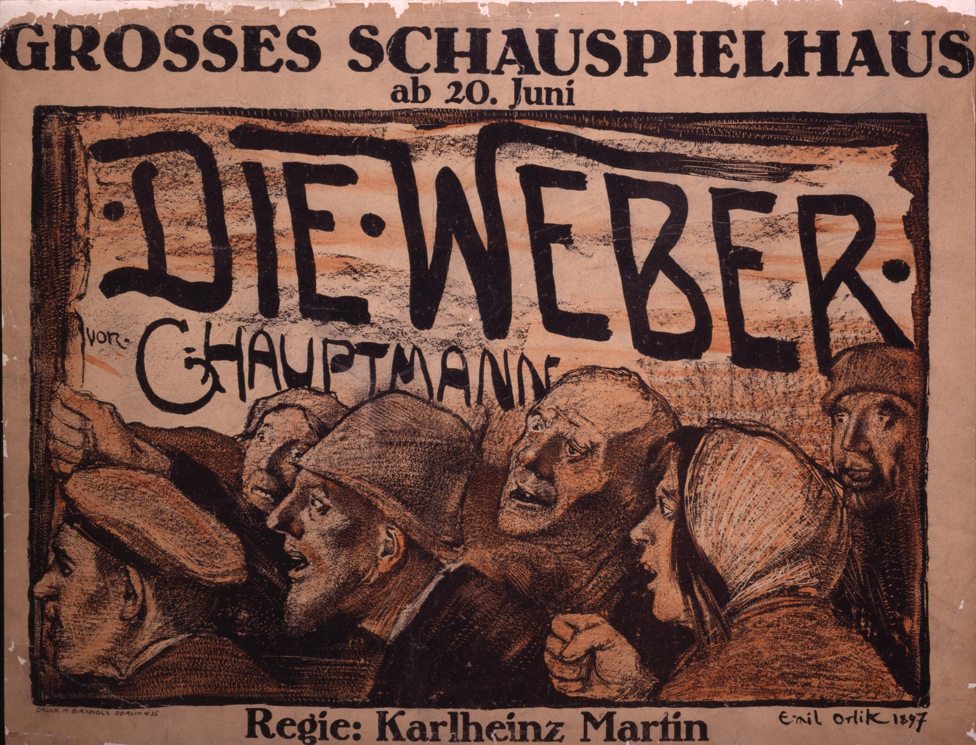 Plakat: Orlik, Emil "Die Weber", 1921
