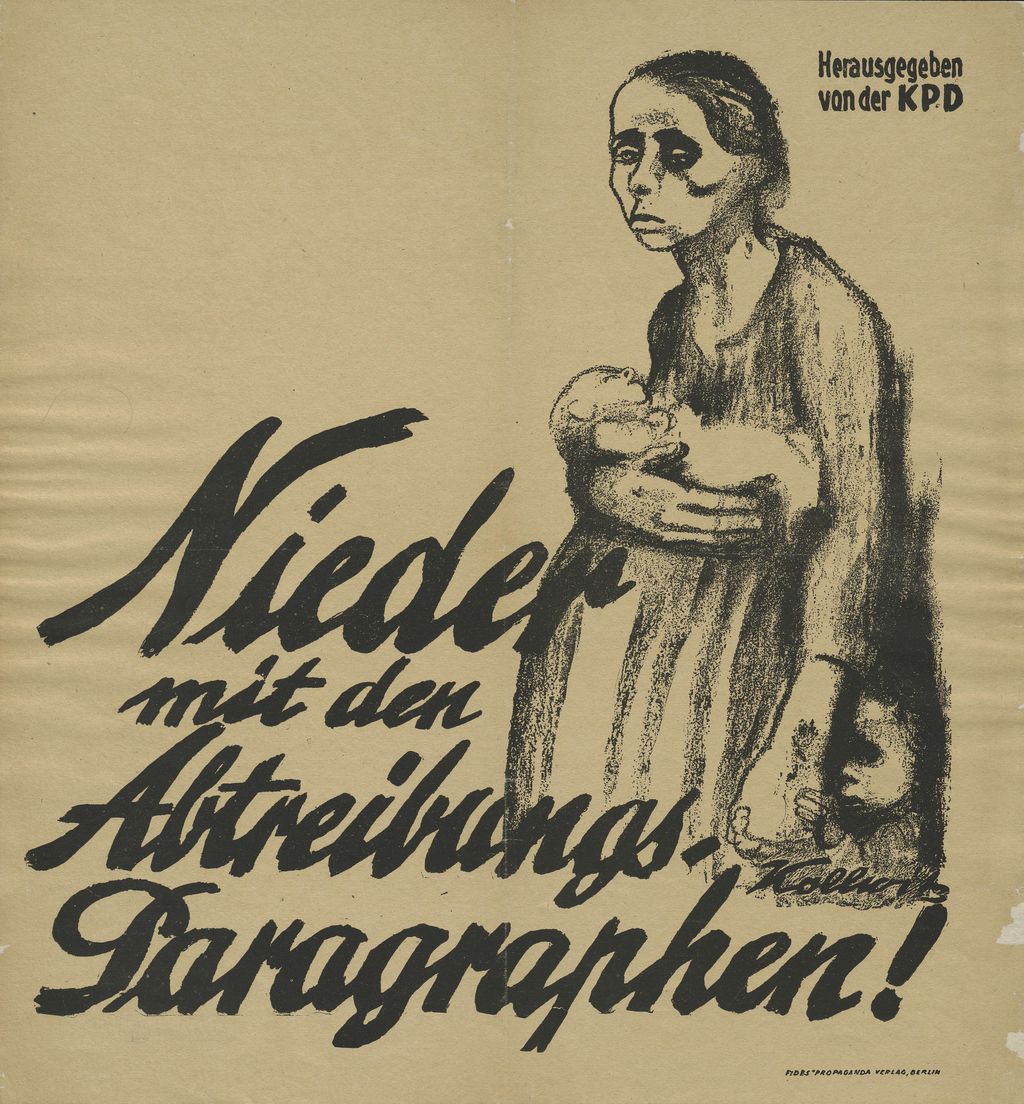 Plakat: Kollwitz, Käthe "Nieder mit dem Abtreibungsparagraphen!", 1924