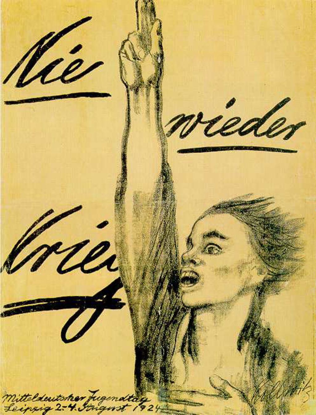 Plakat: Kollwitz, Käthe "Nie wieder Krieg!", 1924
