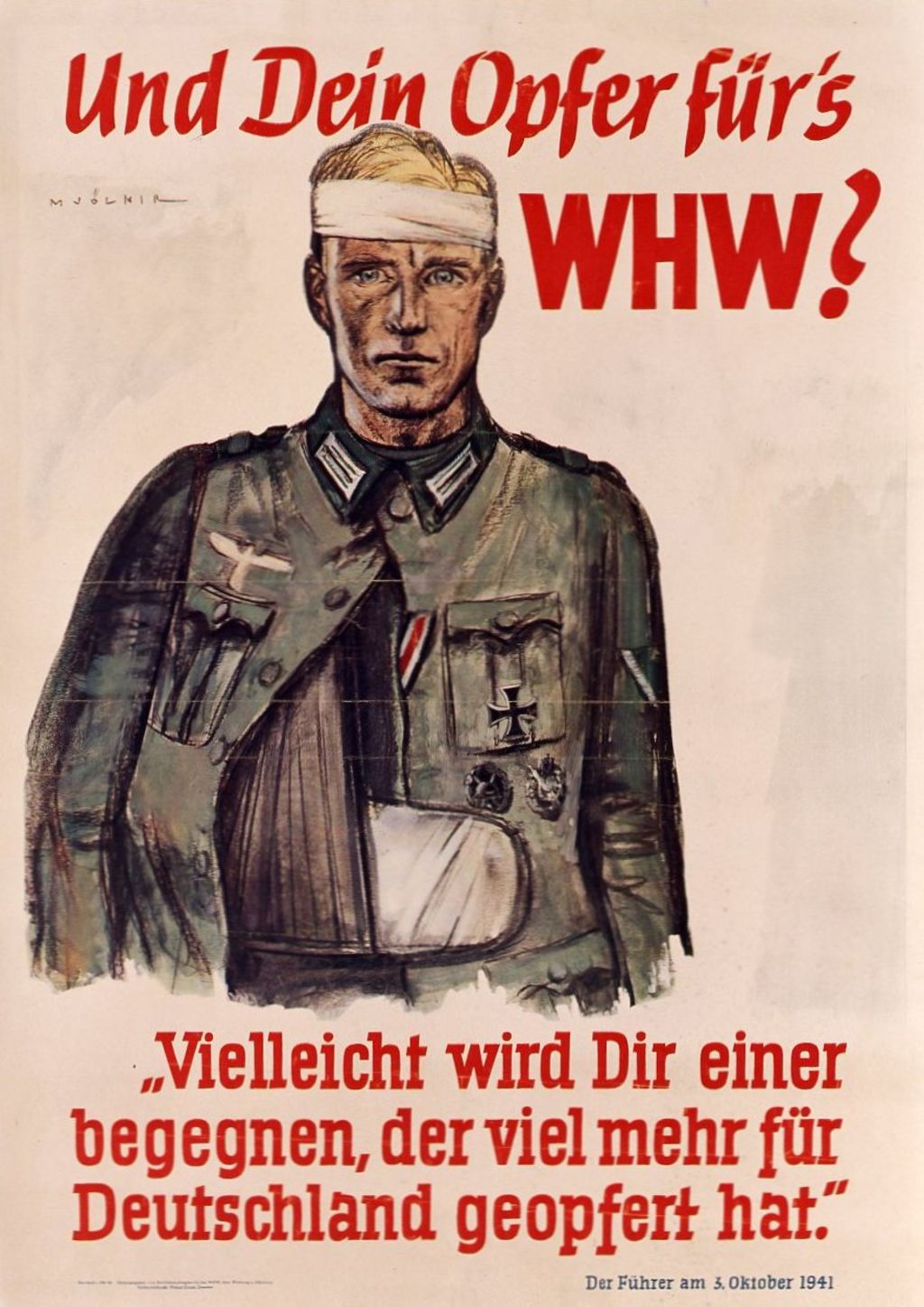 Exponat: Plakat: Spendenaufruf für das Winterhilfswerk, um 1942