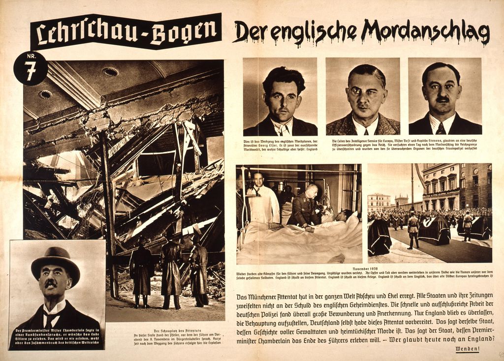 Plakat zum Attentat auf Hitler