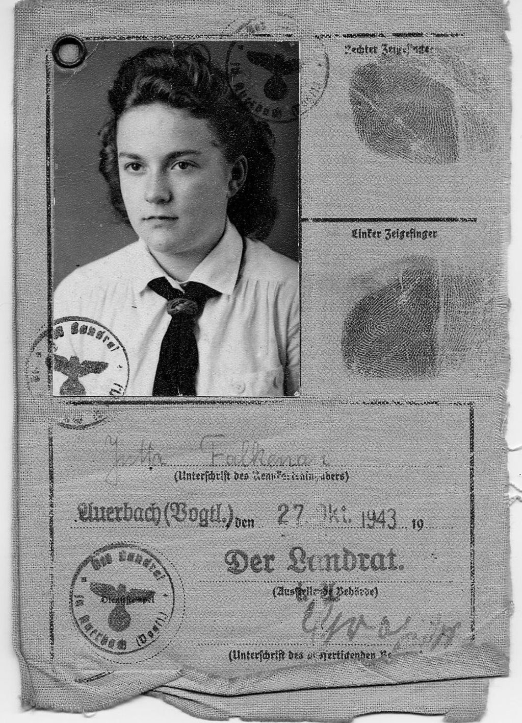 Exponat: Dokument: Ausweis der Hitlerjugend, 1943