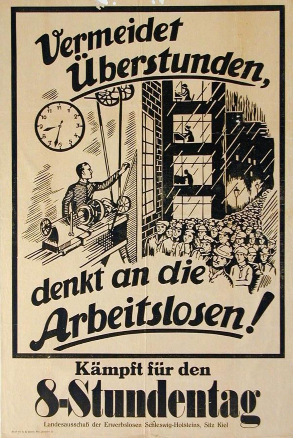 Exponat: Plakat: Vermeidet Überstunden, 1925