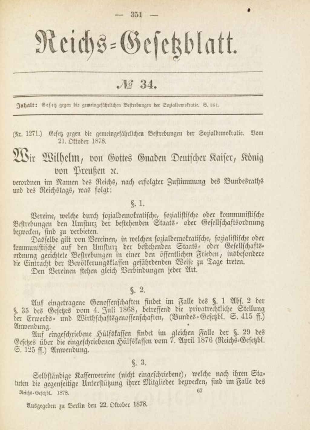 Druckgut: Sozialistengesetz, 1878