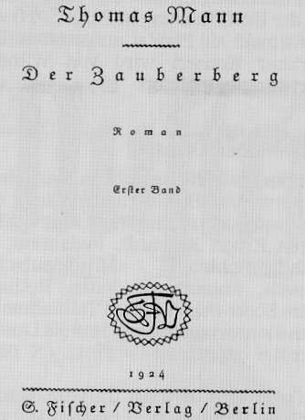 Exponat: Buch: Mann, Thomas "Der Zauberberg", 1924