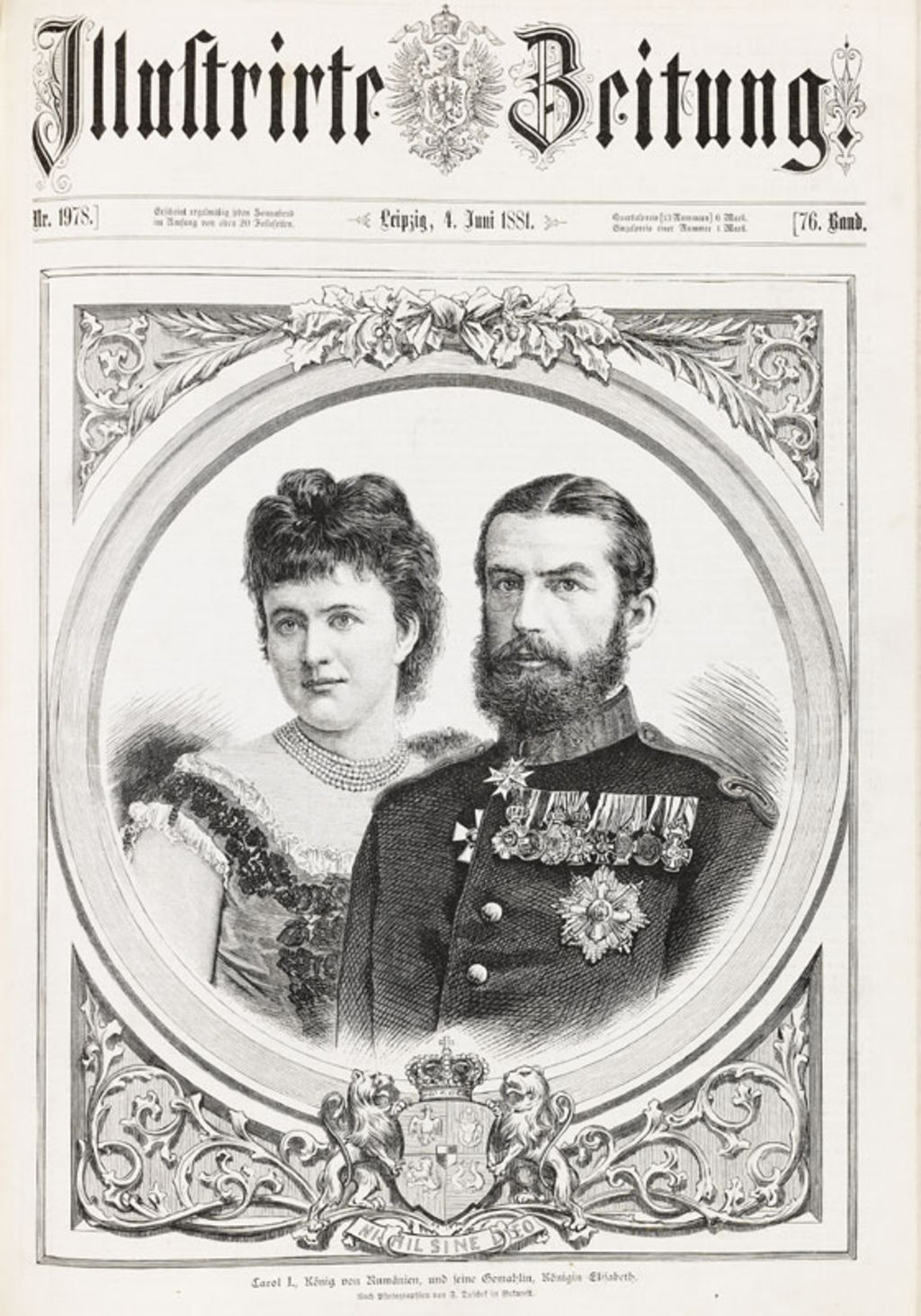 Grafik: Illustrirte Zeitung zur Krönung Carols I. von Rumänien, 1881