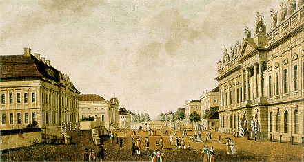 Carl 
        Traugott Fechheim (1748-1819), 
        Platz am Zeughaus mit Blick 
        in die Stra&szlig;e Unter 
        den Linden, 1786, &Ouml;l/Lw.