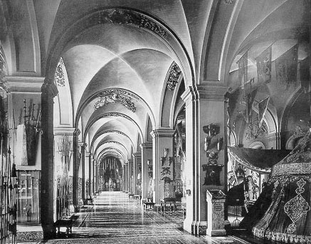 Teilansicht der Waffensammlung im Erdgescho&szlig;