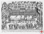 König Heinrich II. von Frankreich wird beim Turnier tödlich verletzt. (um 1622, DHM)