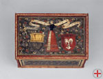 „Wismutkästchen“ mit der Darstellung einer unverheirateten Frau, 1566 (DHM)